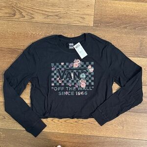 Vans Black Floral Graphic Crop Top